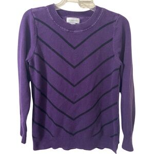 Liz Claiborne Purple Crew Neck Sweater with Chevron Pattern